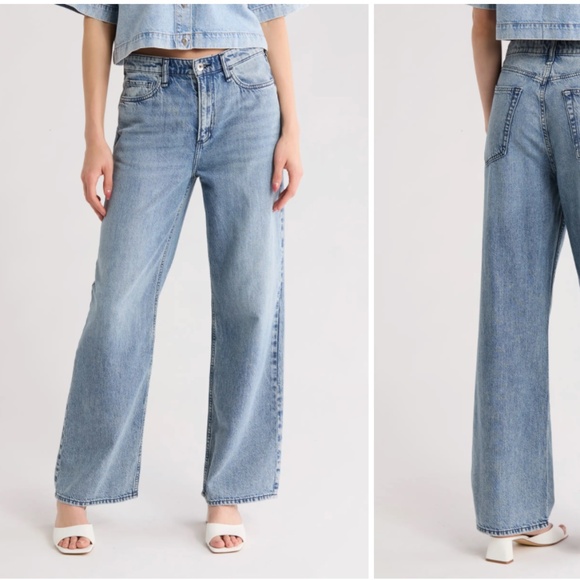 Rag & Bone - The Cloud Lori Jean - high rise wide leg jeans in dubois - Picture 1 of 7